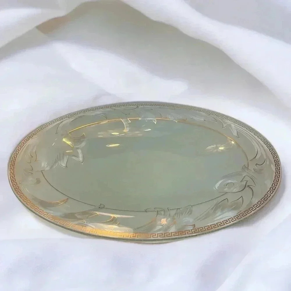 Versace for Rosenthal Oval Serving Platter with Gold Greek Details - Picture 3 of 7